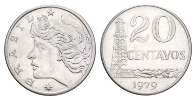 Бразилия 20 сентаво 1978 KM 579.1a нержавеющая сталь UNC 4642-1111