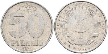 ГДР 50 пфеннигов 1971 A KM 12.2 алюминий 4143-811