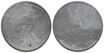 Дания 1 эре 1960 C; S, Фредерик IX (1947-1972) KM 839.2 цинк 3955-322