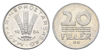 Венгрия 20 филлеров 1984 BP KM 573 алюминий 4664-1169