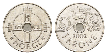 Норвегия 1 крона 2002 Харальд V (1991-) KM 462 медно-никель 4635-741