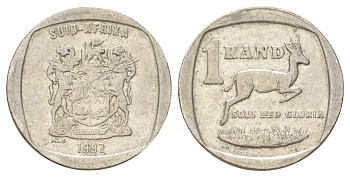 ЮАР 1 ранд 1997 KM 164 медь плакированная никелем 4627-327