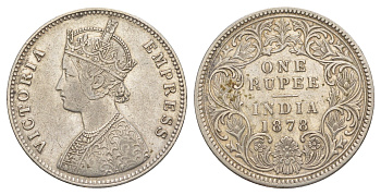 Британская Индия 1 рупия 1878 Виктория (1837-1901) KM 492 серебро 1517-911