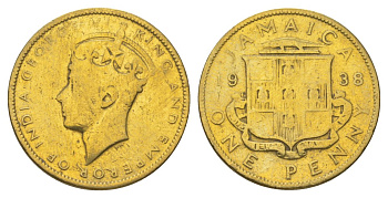 Ямайка 1 пенни 1938 KM 32 никель латунь 4628-426