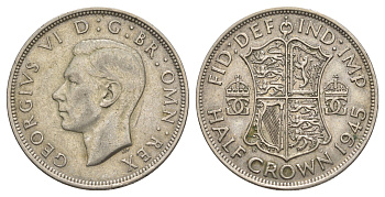 Великобритания 1/2 кроны 1945 Георг VI (1936-1952) KM 856, Spink 4080 серебро 4185-241
