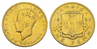 Ямайка 1 пенни 1938 KM 32 никель латунь 4628-426