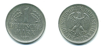 ФРГ 1 МАРКА 1971 D KM J 385 медно-никель 46-1836