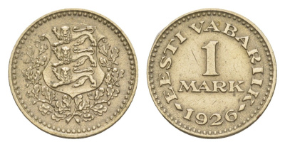 Эстония 1 марка 1926 год-тип KM 5 никель латунь 1528-315