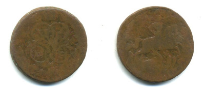 РОССИЯ 1 КОПЕЙКА 1759 медь 61-436