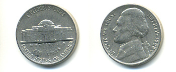 США 5 ЦЕНТОВ 1988 P, ДЖЕФФЕРСОН KM А192 медно-никель 179-741