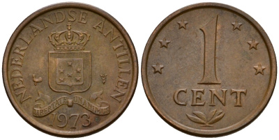 Нидерландские Антилы 1 цент 1973 Юлиана (1948-1980) KM 8 бронза 4602-248