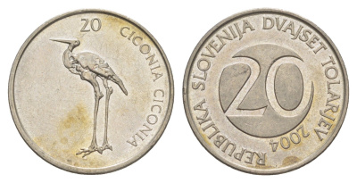 Словения 20 толаров 2004 KM 51 медно-никель 4523-143