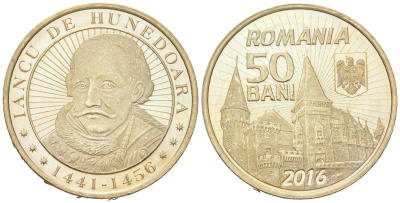 Румыния 50 бань 2016 575 лет началу правления Яноша Хуньяди KM 349 никель латунь BU 183-955