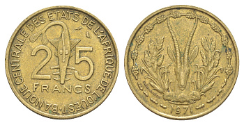 Западная Африка (BCEAO) 25 франков 1971 KM 5 медь алюминий никель 4654-536