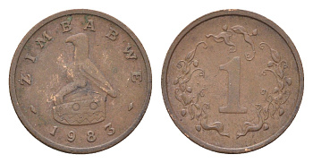 Зимбабве 1 цент 1983 птица-идол KM 1 бронза 4702-769