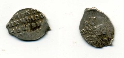 АЛЕКСЕЙ МИХАЙЛОВИЧ 1 КОПЕЙКА XVII ВЕК ранний чекан серебро 628-113