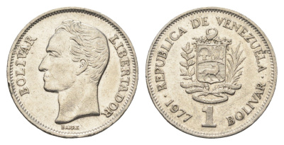 Венесуэла 1 боливар 1977 Симон Боливар Y 52 никель 4663-344
