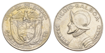 Панама 1/2 бальбоа (50 сентесимо) 1983 KM 12b медь плакированная медно-никелем 4645-123