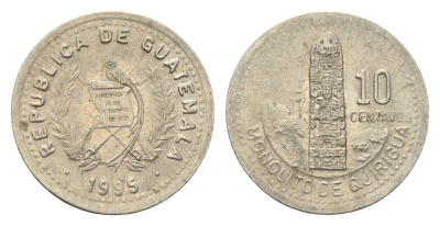 Гватемала 10 сентаво 1995 KM 277 медно-никель 4664-723