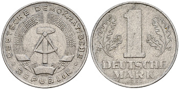 ГДР 1 марка 1962 A KM 13 алюминий 181-213