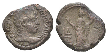 Римская Империя, Провинция Египет тетрадрахма 220-221 Элагабал, бюст императора/Омонойя, богиня Согласия, Александрия, (из старой нидерландской коллекции) Dattari 4119 биллон 1100-9-43