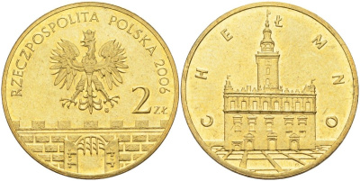 Польша 2 злотых 2006 MW, серия польские города, Хелмно (Chelmno) KM 545 нордик UNC 4676-345
