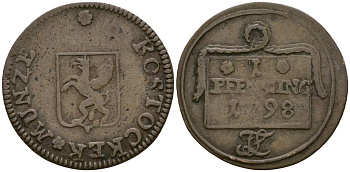 Росток, Мекленбург 1 пфенниг 1798 KM C# 2 медь 272-243