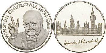 Англия медаль ND УИНСТОН ЧЕРЧИЛЛЬ (1874-1965), диаметр 36 мм. медно-никель PROOF 118-1234