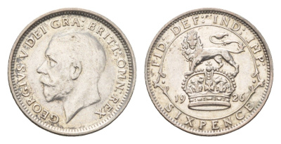 Великобритания 6 пенсов 1926 Георг V (1910-1936) KM 815a.1, Spink 4024 серебро 4674-1035