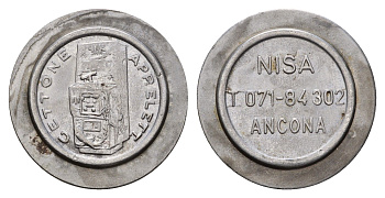 Италия, Анкона жетон для равлечений Sale Giochi диаметр 24 мм, вес 5,2 гр нержавеющая сталь 4670-844