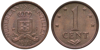 Нидерландские Антилы 1 цент 1973 Юлиана (1948-1980) KM 8 бронза UNC 4118-932