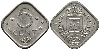 Нидерландские Антилы 5 центов 1979 Юлиана (1948-1980) KM 13 медно-никель 4385-335