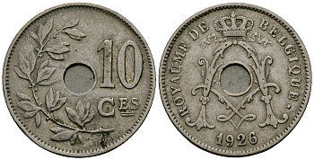 Бельгия 10 сантимов 1926 Belgique KM 85 медно-никель 4172-947