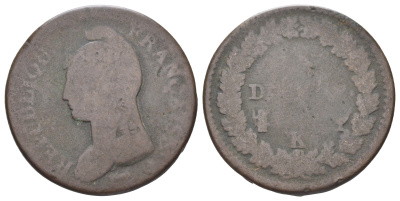 Франция 1 десим 1795-1800 KM 644 бронза 109-323