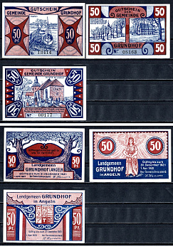 Грундхоф (Пруссия, Шлезвиг-Гольштейн) набор из 3 нотгельдов 1920 7556-17-1-1