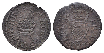 Англия 1 фартинг 1631-1632 Карл I (1625-1649) KM 78.3, Spink 3183 медь 633-1125