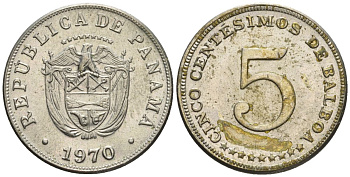 Панама 5 сентесимо 1970  KM 23.2 медно-никель    85-624