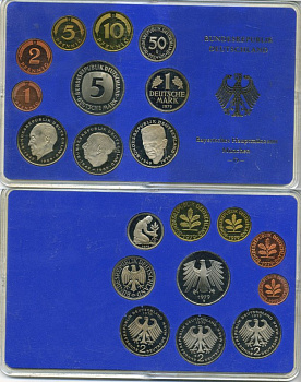 ФРГ государственный набор из 10 монет 1979 D    PROOF  3-5-3-01