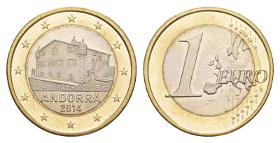 Андорра 1 евро 2014 KM 526 биметалл UNC 4654-832
