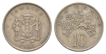 Ямайка 10 центов 1977 бабочка KM 47 медно-никель 4624-944