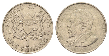 Кения 1 шиллинг 1967 Джомо Кениата KM 5 медно-никель 4704-116
