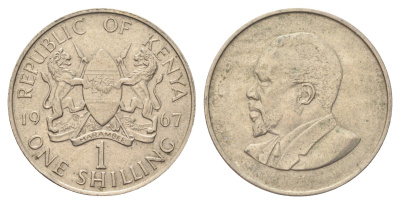 Кения 1 шиллинг 1967 Джомо Кениата KM 5 медно-никель 4704-116