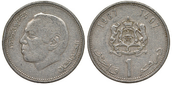 Марокко 1 дирхам 1987 Y 88 медно-никель 4163-1232