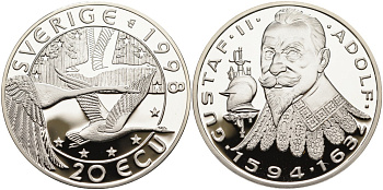 Швеция 20 экю 1998 Карл XVI Густав (1973- ) серебро PROOF 00-00