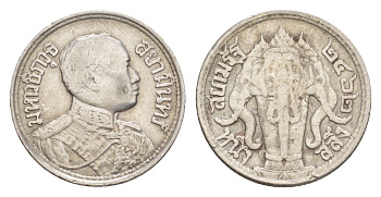 Таиланд 1 салунг 1919 BE 2462, Рама VI (Вачиравуд) (1910-1925) Y 43a серебро 3896-1421