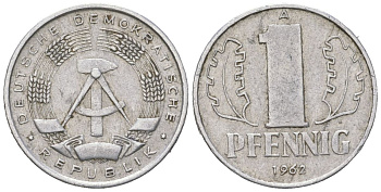 ГДР 1 пфенниг 1962 A KM 8.1 алюминий 206-1032