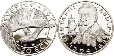 Швеция 20 экю 1998 Карл XVI Густав (1973- ) серебро PROOF 00-00