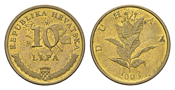 Хорватия 10 лип 2003 нечетный год KM 6 сталь плакированная латунью UNC 4659-716