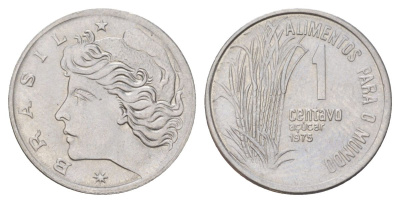 Бразилия 1 сентаво 1975 ФАО - Сахарный тростник KM 585 нержавеющая сталь UNC 4627-959