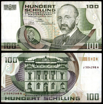 Австрия 100 шиллингов 1984 Pick 150 (1) бумага 7484-42-1-2